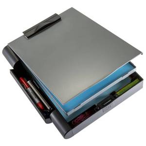 lot 6221 image: Officemate Recycled Double Storage ClipboardForms Holder, Plastic, GrayBlack (83357)