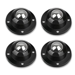 lot 6228 image: Dear Self Adhesive Caster Wheels for Furniture, Storage Box, Trash Can - Stainless Steel Universal Pulley 360 Degree Rotating Swivel Wheels - 1 Inch Low Profile - Black - 4 Pack