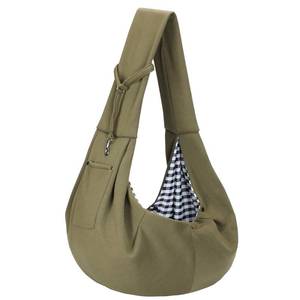 lot 6240 image: Dog Carrier Sling - Reversible Puppy Carrier Purse with Storage Pocket, Hand-Free Dog Sling Carrier for Carry Small Dogs and Cats, Travel Safety Harness, Dog and Cat Harness (Green)