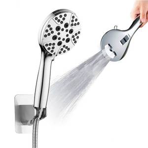lot 6255 image: CHELMON High-Pressure Shower Head with Handheld - 8 Spray Modes, Adjustable Brass Holder, 70 Long Hose, Detachable for Full Body Coverage and Rainfall Experience
