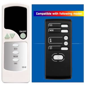 lot 6278 image: Replacement Remote Control for DeLonghi Ceramic Tower Heater Fan 158002 TCH7690EDR TCH7690ER TCH6690ER TCH7090ER TCH7090ERM TCH7090ERL DCH5090EL DCH5090ER DCH5090EM DCH5915ER