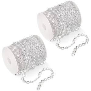 lot 6287 image: Tosnail 200 ft Crystal Beads String Beads Chain Garland Roll for Wedding Decorations Party Decoration Crafting Projects (Clear)
