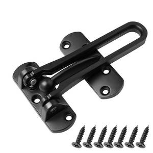 lot 6291 image: SAISN Door Reinforcement Lock Latch Swing Bar Lock for Home Security Front Door Locks for Kids Thicken Solid Aluminium Alloy (Black)