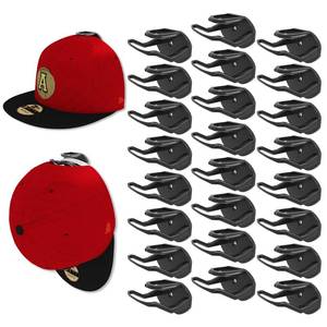 lot 6299 image: 24 Pack Adhesive Hat Hooks for Wall, Strong Hat Rack for Baseball Caps, Minimalist Hat Organizer Display for Home Decor, Hat Hold Hanger for Wall, Door, Closet, No Drilling - USA Patented (Black)