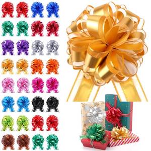 lot 6308 image: Poen 36 Pcs Christmas Pull Bows for Gift Wrapping 6 Inch Large Ribbon Gifts Bows for Xmas DIY Crafts Wedding Baskets Bouquet Bottles Valentines Holiday Birthday Party Decoration(Classic,Multicolor)