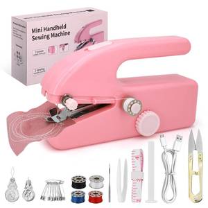 lot 6314 image: Xamanabu Handheld Sewing Machine for Beginners, Portable Mini Sewing Machine with Two Speed Modes, Easy to Operate and Fast Stitch Suitable for Clothes, Fabrics and Quick Home Repairs (Pink)