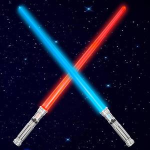 lot 6340 image: SYNCFUN 2 Pack 7 Colors Light Up Swords for Kids, Dual Extendable LED Swords Set with FX Sound (Motion Sensitive) and Sliver Handle for Fighters and Warriors, Halloween Birthday Party Gift for Boys