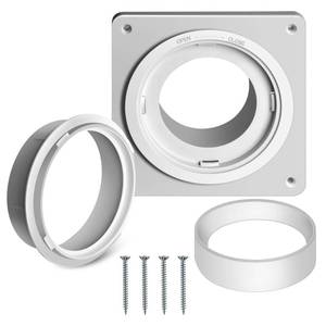 lot 6342 image: Senshare Dryer Vent Connector Kit, Dryer Vent Wall Plate with Quick Connect & Disconnect, Twist Lock Dryer Duct Connector Kit Fits 4 Inch Tubes, Covers Area 7 Inch x 7 Inch, for Dryer Washer Bathroom
