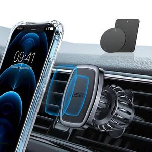 lot 6346 image: LISEN Magnetic Phone Holder for Car, Upgraded Clip  Ultra 6 Strong Magnets, Phone Magnets for Back of Cell Phone, Soporte de Telefono para carro for Galaxy S25 Ultra 4-6.7 inch Smartphones (Black)