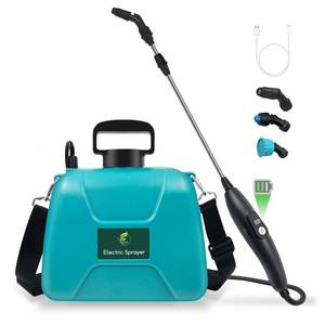 lot 6353 image: 2 Gallon Battery Powered Garden Sprayer, Electric Sprayer with USB Rechargeable Handle, 3 Mist Nozzles, Retractable Wand, Water Pump Sprayers with Adjustable Shoulder Strap for Yard, Lawn and Garden