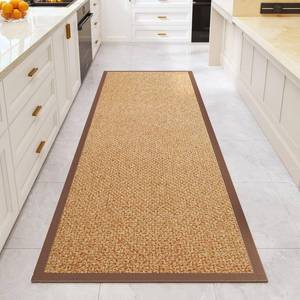lot 7108 image: YDKGL Washable Hallway Runner Rug 2x6 Jute Like Kitchen Runner Mat Rugs Non Slip, Woven Soft Entryway Farmhouse Runner Boho Floor Carpet for Indoor Laundry Hall Backdoor Bedroom Living Room, Brown