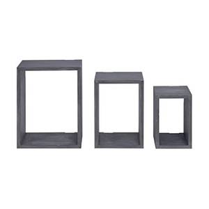lot 7113 image: MELANNCO Rectangular Cubes Set, Gray, Set of 3