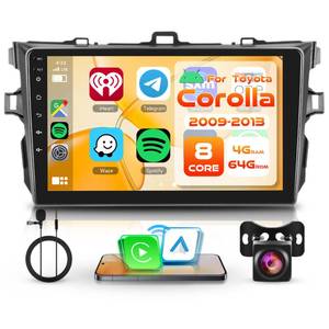 lot 7125 image: 8 Core 464G Android 15 Car Stereo for Toyota Corolla 2009-2013 with Wireless Carplay Android Auto, Rimoody 9 Touch Screen Head Unit with Bluetooth GPS Mirror Link FMDSP DSP Backup Camera SWC