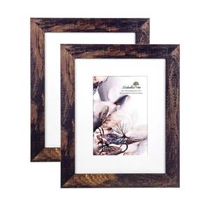 lot 7137 image: Scholartree Wooden Brown 8x10 Picture Frame 2 Set in 1 Pack can Display 8x10 picture without mat or 5x7 picture with mat