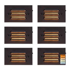 lot 7146 image: CLOUDY BAY 5CCT 12V 4W Low Voltage LED Step Light with Horizontal Louvered Faceplate for Steps Decks Stairs,Outdoor Stair Lights,Wet Locations,6 Pack,Oil Rubbed Bronze