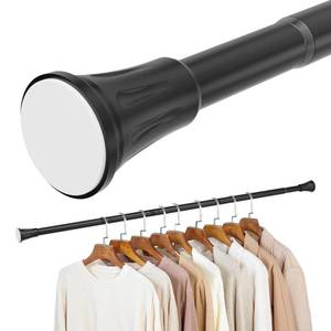 lot 7147 image: DwelSpire 1.1 Inch Diameter Tension Closet Rods for Hanging Clothes 32-72 Inch, Adjustable Pole Closet to Hang Clothes, Heavy Duty Closet bar for Wardrobes with No Drilling Holder, Matte Black