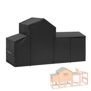 lot 7172 image: Chicken Coop Cover for Winter Waterproof for Outdoor 600D Oxford Small Chicken House Cage Cover with Zipper Doors (Fits 82 Lx 22 W x 46 H,Roof 28 W) Suitable for Duck Coop and Rabbit Coop