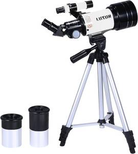 lot 7177 image: 70mm Telescope Refracting,with Multilayer Broadband Coating(15X-150X),Adjustable Tripod and Finderscope,Telescope for Adults,Kids and Beginner
