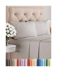 lot 7181 image: Queen Size 4 Piece Sheet Set - Comfy Breathable & Cooling Bed Sheets Set - Hotel Luxury Bedding for Women, Men, Kids, Teens, Boys & Girls - Deep Pockets, Soft and Wrinkle Free - Oeko-Tex - Light Grey