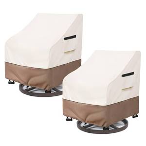 lot 7184 image: SoloToo Patio Chair Covers Waterproof Patio Furniture Covers, 33W x 35D x 36H Inches Swivel Outdoor Chair Cover 2 Pack (Beige)