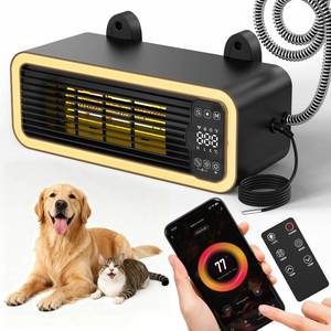 lot 7199 image: 1200W Dog House Heater with Thermostat WIFI Control, Dog Heaters for Outside Doghouse Chicken Coop, Greenhouse, Outdoor Pet Heater with 6.6FT External Temperature Probe and Anti-chew Cable