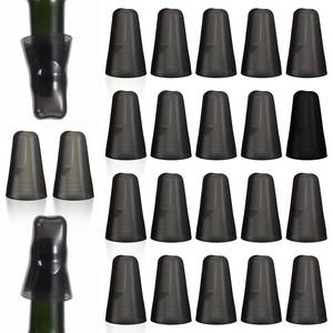 lot 8297 image: 24 Pieces Translucent Liquor Pourer Covers Universal Bottle Pour Dispenser Liquor Bottle Covers Liquor Bottle Covers Bottle Cover Dust for Home Kitchen Tools Supplies (Black)