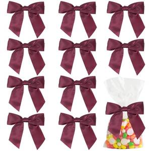 lot 8311 image: AIMUDI Burgundy Satin Bows with Twist Ties 4.5 Pre-Tied Burgundy Bows for Crafts Maroon Gift Bows Premade Bows for Gift Wrapping Christmas Tree Wedding Decor Bridal Shower Party Favors - 36 PCs