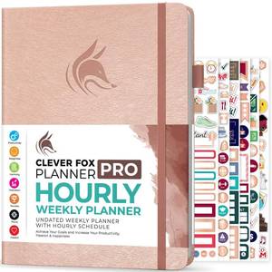 lot 8312 image: Clever Fox Planner PRO Schedule �� Undated Weekly & Monthly Life Planner with Time Slots, Appointment Book & Daily Organizer, A4 (Rose Gold)