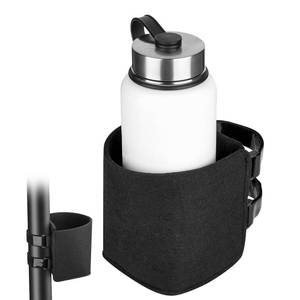 lot 8328 image: Xxerciz Treadmill Cup Holder with Two Adjustable Straps, Water Bottle Holder for Vertical Bar of Treadmill, Universal Drink Holder for Golf Cart, Walker, Scooter (Black)