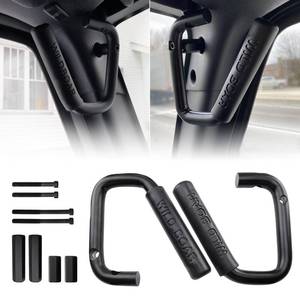 lot 8330 image: MEALAM Front Grab Handle Kit Aluminum Alloy Grab Bar for 2007-2018 Jeep Wrangler JK JKU Rubicon Sport Sahara (Black)