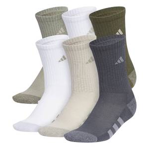 lot 8332 image: adidas Unisex Kids Crew Socks for Boys and Girls Youth (6-Pack) Athletic Cushioned and Comfortable, Tall Mid-Calf