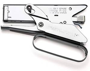 lot 8344 image: Arrow P22 Heavy Duty Handheld Plier Stapler for Crafts, Office, and Insulation, Uses 14-Inch and 516-Inch Staples