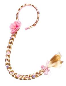 lot 8352 image: Party Chili Long Hair Princess Hairpiece Long 29 Cosplay Braided Wigs for Girls Princess Dress Up Accessories (Rapunzel Headband)