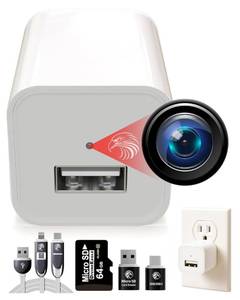 lot 8366 image: DIVINEEAGLE 1080p Dome Cam, microSD Slot, App-Free, No Live View-Data Protected, Easy Setup, Motion Detection, Video-Only - Plug-in Premium Reliable Pet Camera for Pet Nanny Use, with 64GB Card