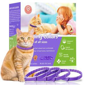 lot 8369 image: Calming Collar for Cats  Calming Cat Collars Adjustable Soother Anxiety Relief & Stress  Comfort Cat Calm Collars Water Resistant  Pheromone Collar for Cats Rapid Effect Lasts 45 Days (Purple)