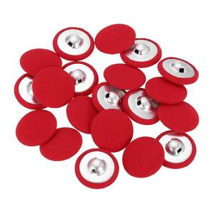 lot 8378 image: uxcell 20Pcs Fabric Cloth Covered Button, 21mm 34L Metal Shank Round Sewing Buttons Fabric Covered Button for Coat Dress Sweater Hats Crafts Making, Red