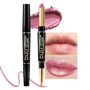 lot 8379 image: evpct 1Pcs Light Pink Pale-Pink Metallic Shine Shimmer Lip Liner and Lipstick Combo Set Kit for Women, Lightweight Hydrating Formula High Impact Full Coverage Lipstick and Lip Liner Makeup Gloss