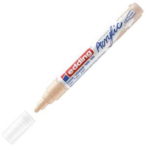 lot 8382 image: edding 5100 acrylic marker medium - beige - 1 waterproof acrylic paint marker - round nib 2-3mm - acrylic paint pen for drawing on canvas, art paper and wood - acrylic markers for pebbles
