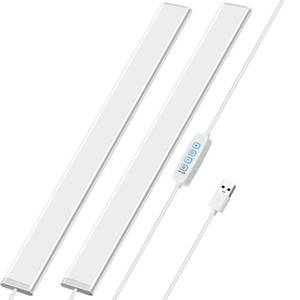lot 8397 image: 15.8in Under Cabinet Lights, 84 LED12W Super Bright, Dimmable with Memory Function, 3��Color Temperature, Ultra��Slim Magnetic Under Counter Lighting for Kitchen, Cabinet & Shelf (2)
