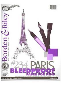 lot 8419 image: Borden & Riley 9 x 12 #234 Paris Paper for Pens Pad, 108 lb., 30 White Sheets, 1 Pad Each (234S091230)
