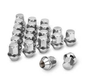 lot 8420 image: Dynofit 14x1.5 Factory Lug Nuts for Mustang Edge, 20pcs One-piece Style Chrome Wheel Nut Compatible With Ford Explorer Fusion Maverick, Alloy Steel Lugnut fit Aviator MKX Replace OE#ACPZ-1012-M1012-D