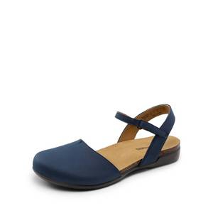 lot 9786 image: DREAM PAIRS Womens Closed Toe Sandals Arch Support Comfort Cork Footbed Flat Sandals Summer Shoes,Size 8.5,Navy,DWUMFS2501
