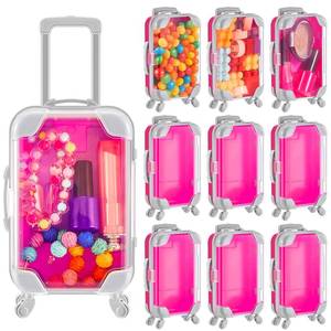 lot 9789 image: Juexica 12 Pack Mini Suitcase Party Favor, Hot Pink Cute Miniature Plastic Box Luggage Empty Candy False Eyelashes Travel Suitcase Gifts, Pink Theme Party Favors for Women Princess Birthday Supplies