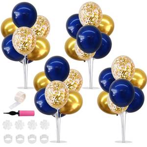 lot 9792 image: TONIFUL 4 Set Navy Blue Gold Balloon Centerpieces for Table,Balloons Stand Kit for Graduation Decorations 2026 Class of 2026 Party Decorations,New Year,Anniversary,Homecoming,Birthday Decoration