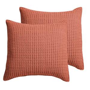 lot 9798 image: Levtex Home - Mills Waffle - Euro Sham (Set of Two) - Adobe - Sham Size (26x26in.), No Insert