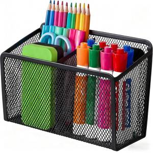 lot 10193 image: BEYGORM Magnetic Dry Erase Marker Holder for Whiteboard, Mesh Pen & Pencil Holder for Refrigerator, Strong Magnetic Basket for School Locker, Office & Classroom Organizer (Black, 1-Pack)