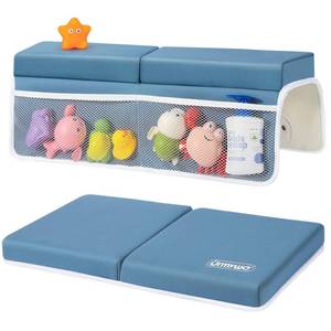 lot 10206 image: URMYWO Bath Kneeler and Elbow Rest Pad Set - 1.5 Thick Baby Bath Kneeler Pads with Toys Organizer, Anti-Slip Cozy Knee & Arm Support Bathtub Mat, Quick Dry Kneeling Pad for Baby Bath Time