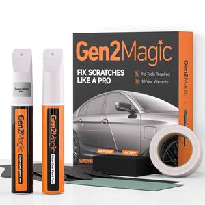 lot 10208 image: Gen2Magic Super White Touch Up Paint Pen Kit for Toyota Clear Coat Included, 040 Color Match for Scratches, Easy Scratch Repair for Toyota RAV4 Camry Corolla Tacoma Highlander 4Runner Prius & More