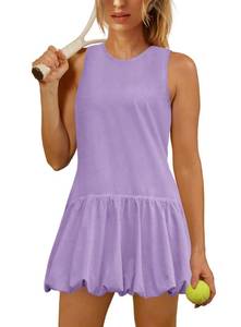lot 10214 image: Yanekop Womens Athletic Dress with Shorts Backless Tennis Dresses Golf Outfits Workout Active Dresses with Pockets 2025(Lavender,M)