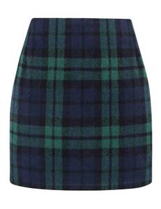 lot 10220 image: Womens High Waist Plaid Skirt Bodycon Pencil Wool Mini Skirts(Green, XL)